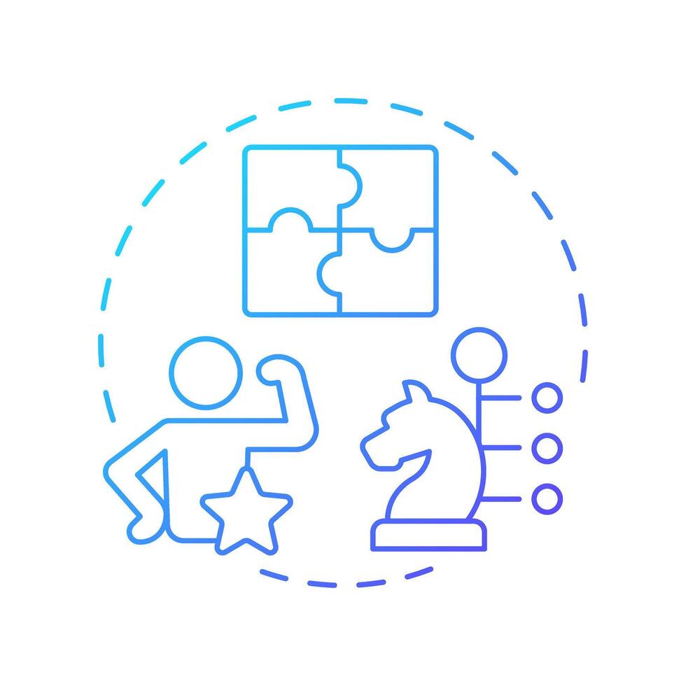 Identifying skills gaps blue gradient concept icon. Defining employee incompetence. Workforce forecasting. Round shape line illustration. Abstract idea. Graphic design. Easy to use blog post vector