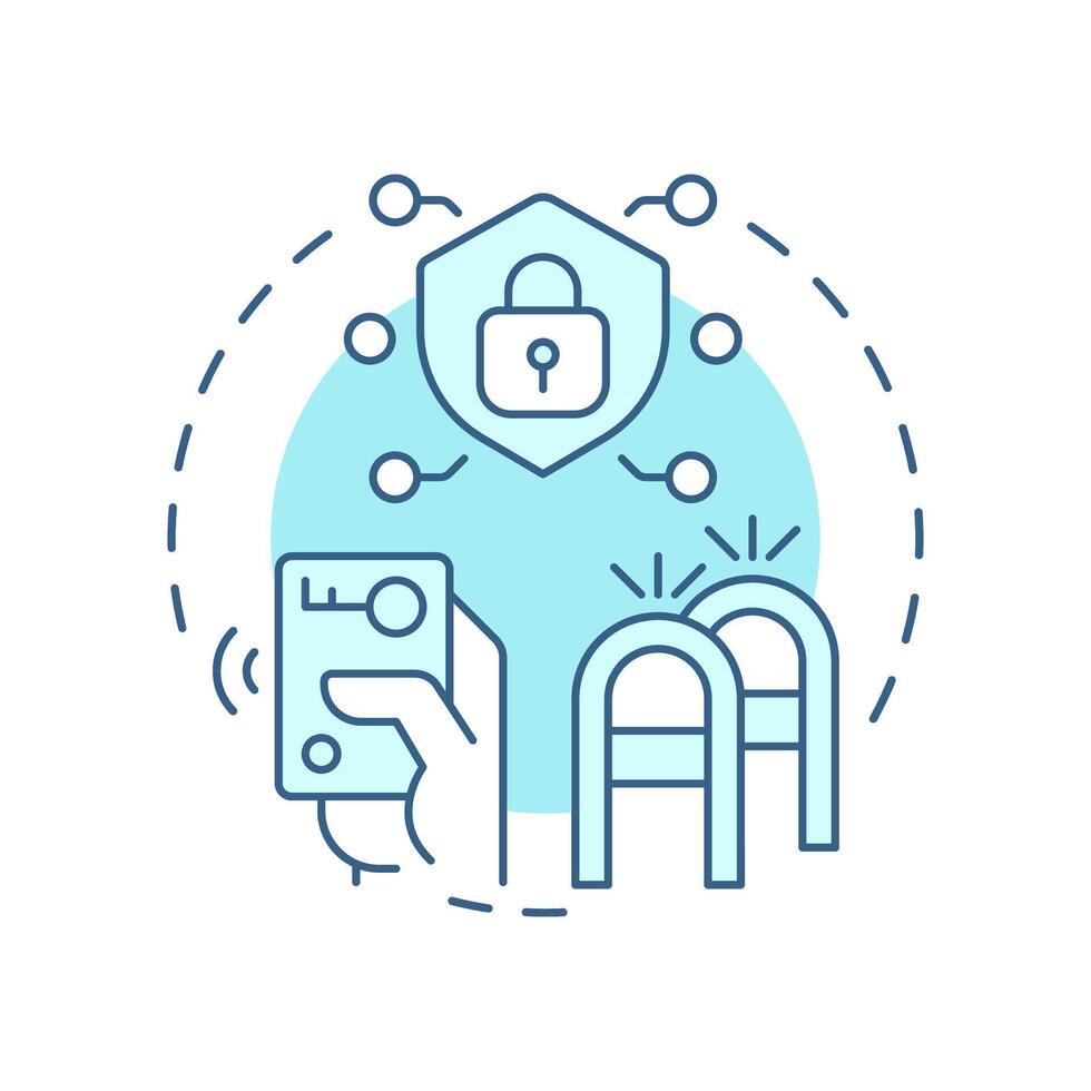 Access control soft blue concept icon. Component of physical security system. Facility enter exit management. Round shape line illustration. Abstract idea. Graphic design. Easy to use in booklet vector