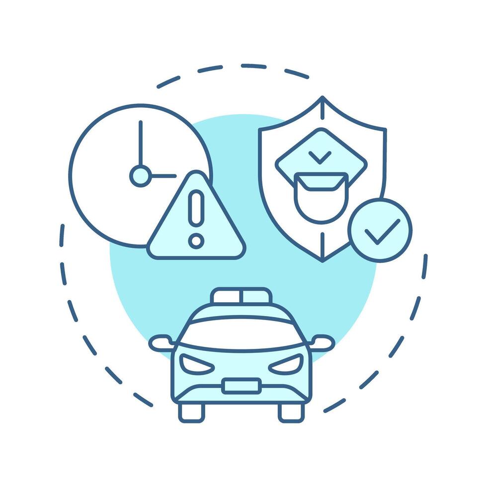 Respond soft blue concept icon. Physical security ecosystem. Action based on analyzed threats. Protection. Round shape line illustration. Abstract idea. Graphic design. Easy to use in booklet vector