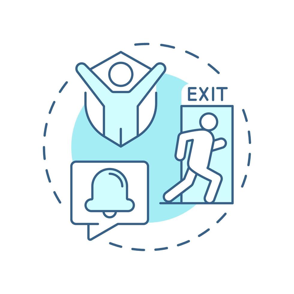 Safety of individuals soft blue concept icon. Benefit of physical security. Protecting people from threats. Round shape line illustration. Abstract idea. Graphic design. Easy to use in booklet vector