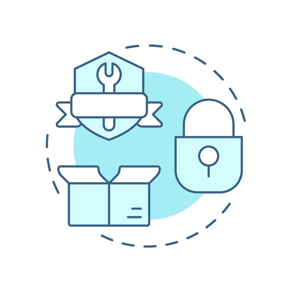 Protection of physical assets soft blue concept icon. Benefit of security system. Safety of important property. Round shape line illustration. Abstract idea. Graphic design. Easy to use in booklet vector