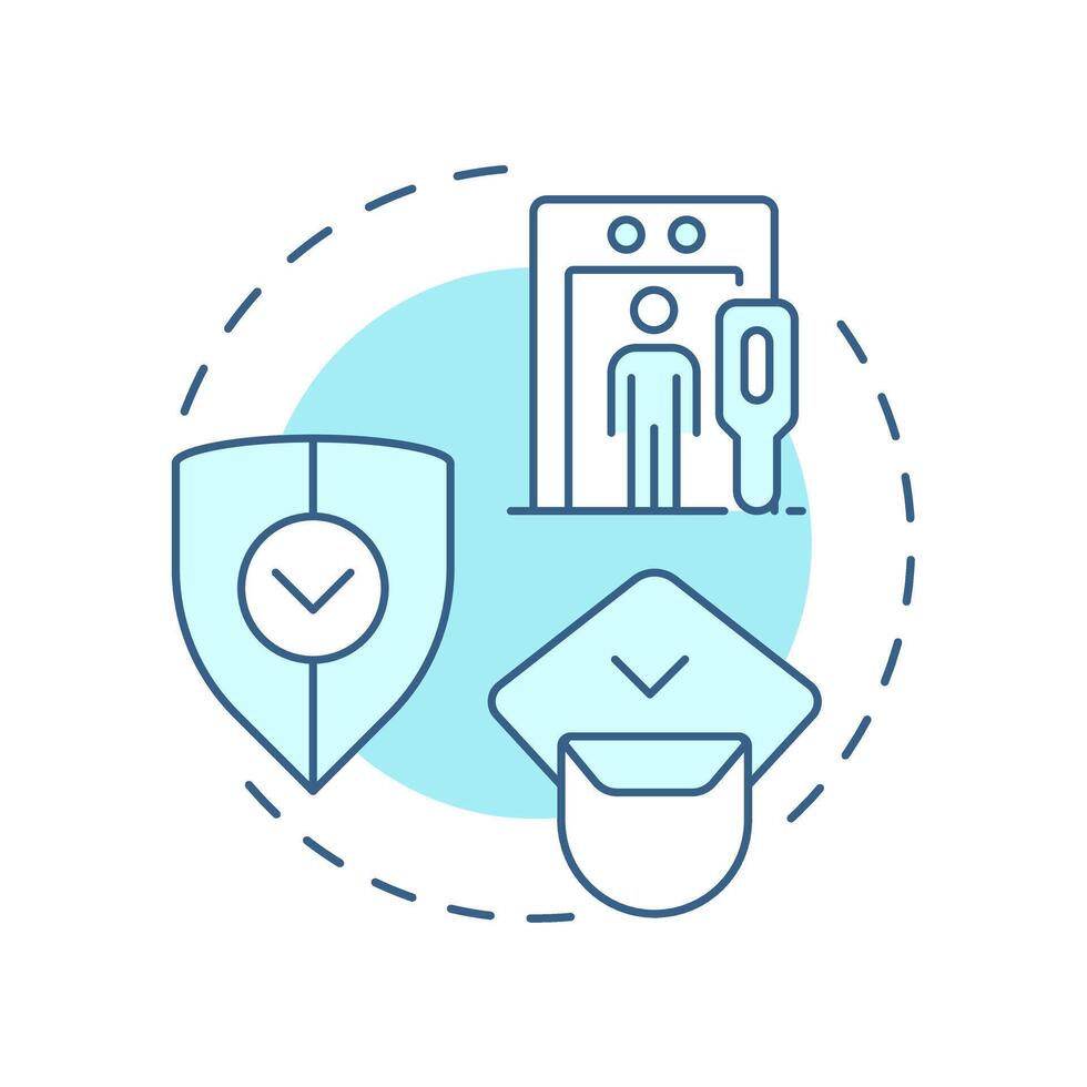 Enhanced threat protection soft blue concept icon. Benefit of physical security. Effective risks protection. Round shape line illustration. Abstract idea. Graphic design. Easy to use in booklet vector