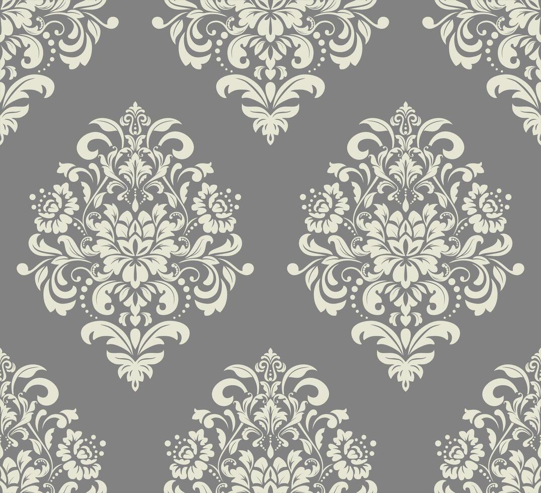 Wallpaper in the style of Baroque. A seamless pattern background. Floral ornament vector