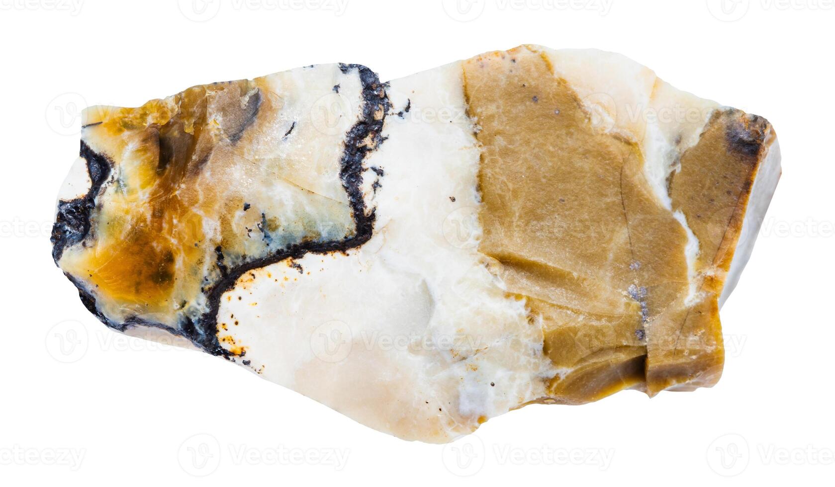 unpcut common opal mineral isolated on white photo