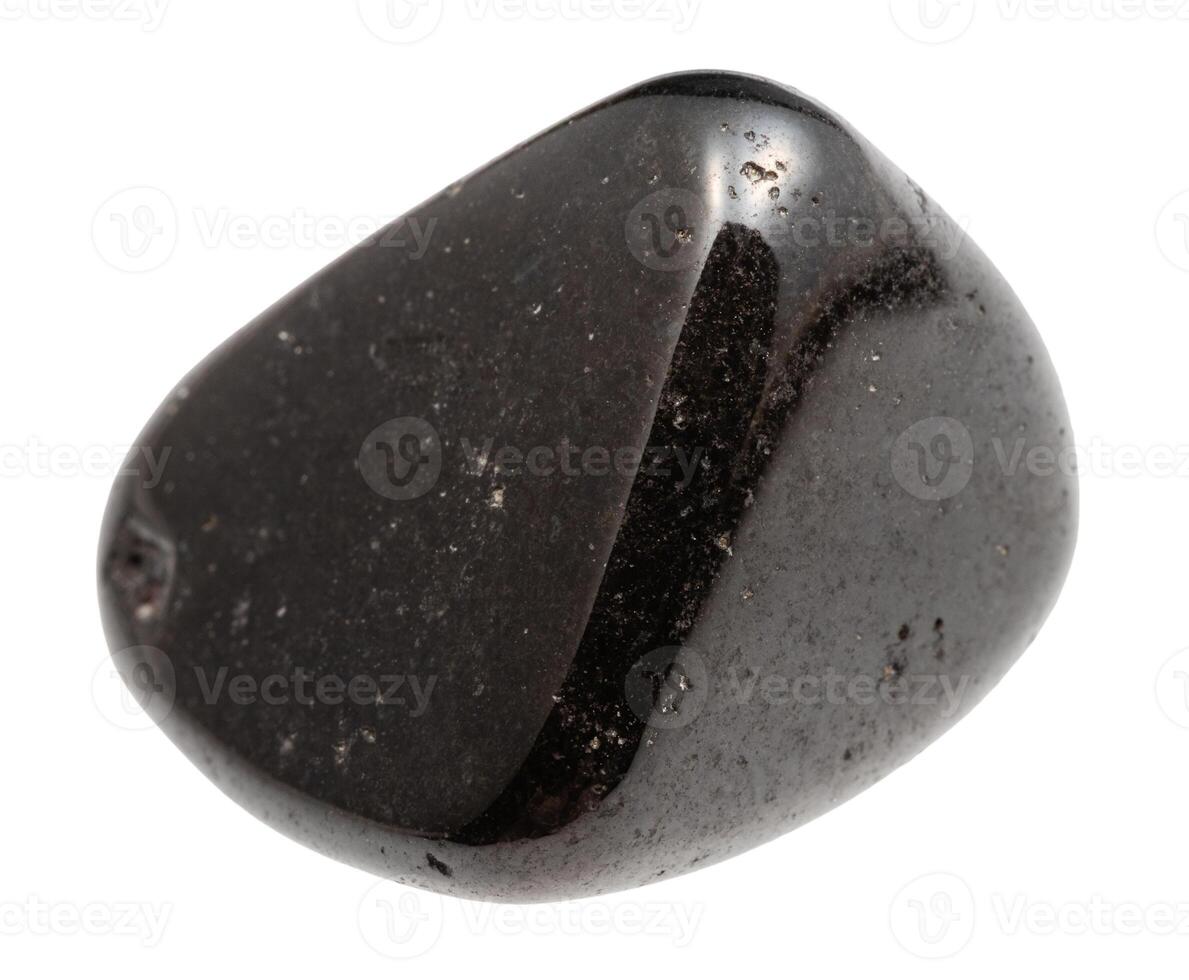 tumbled schorl black tourmaline mineral isolated photo