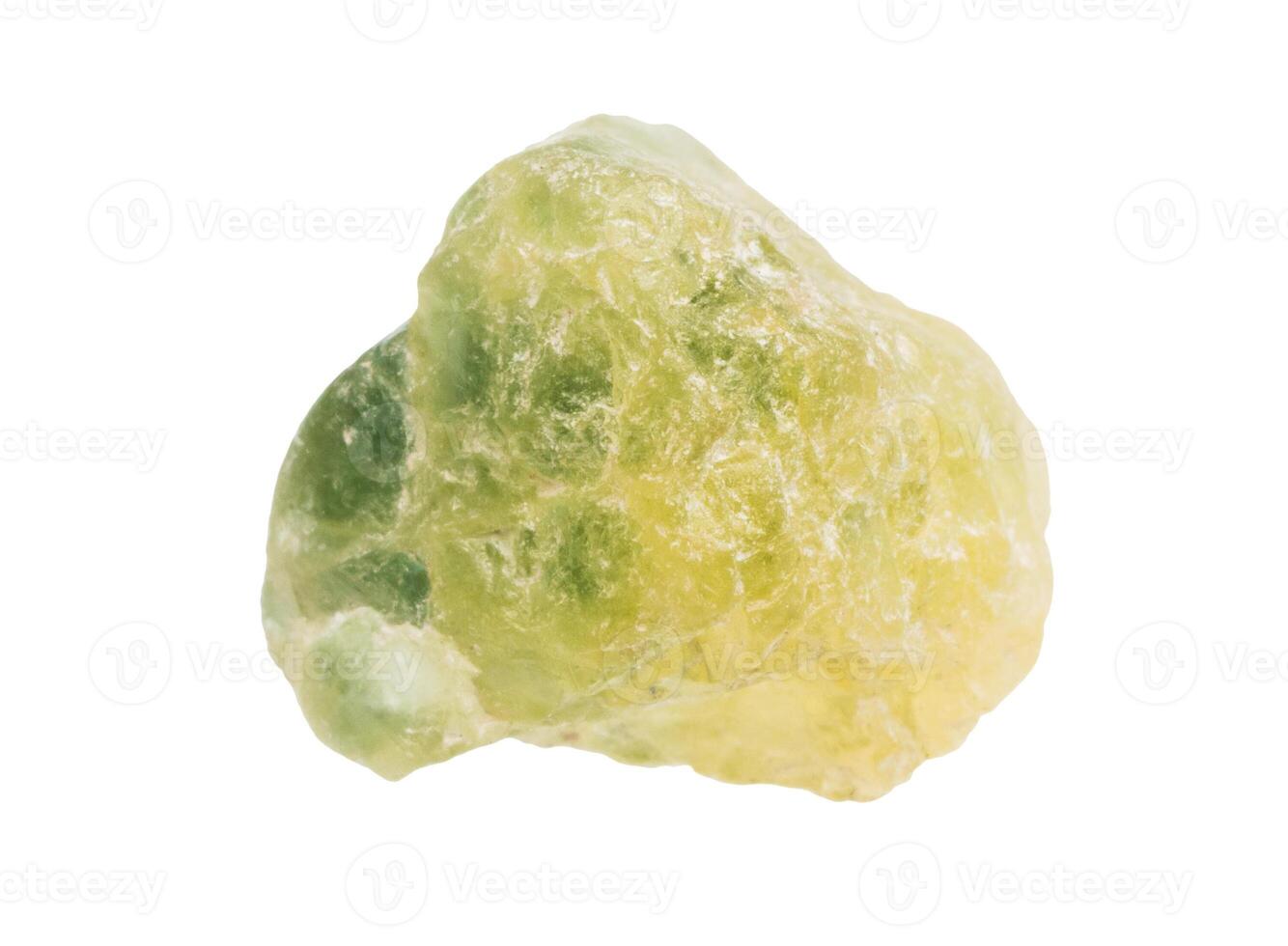 unpolished yellow green sapphire corundum mineral photo