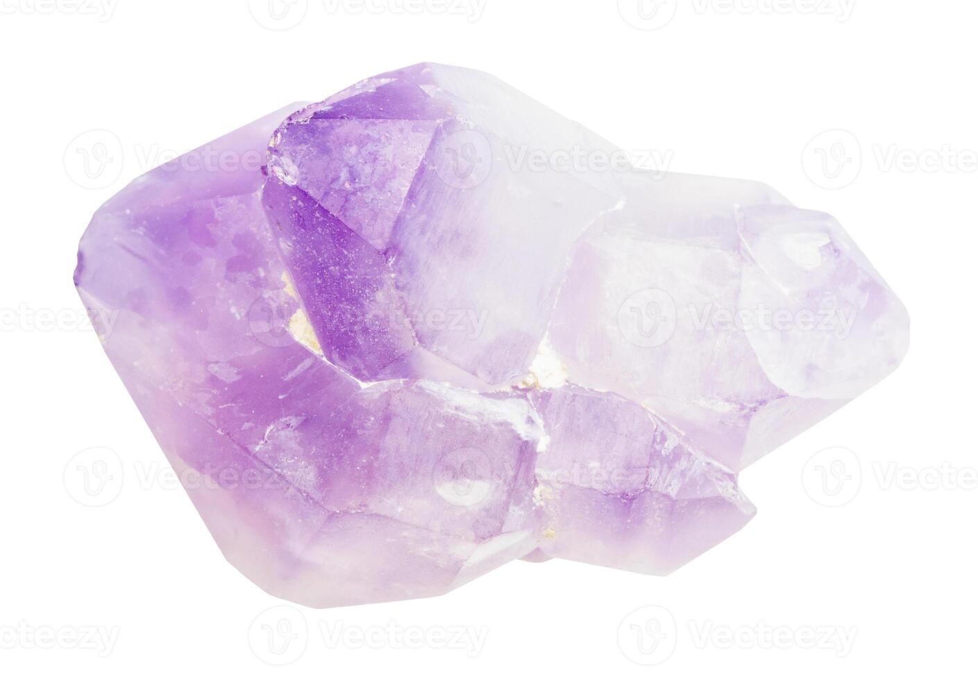 raw amethyst crystals mineral isolated on white photo