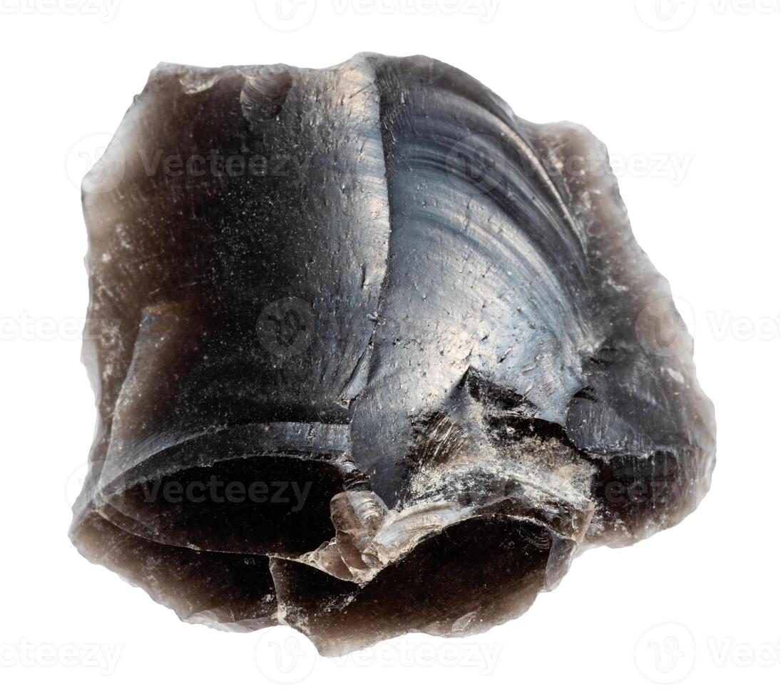 unworked raw obsidian volcanic glass isolated photo