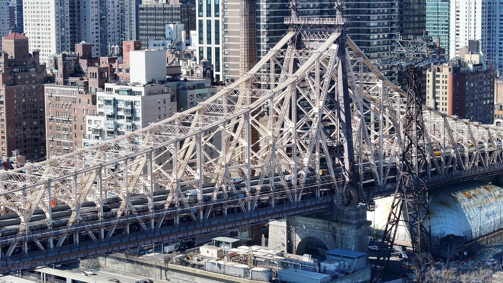 Stunning Queensboro Bridge in Manhattan New York United States. Scenic Landscape. photo