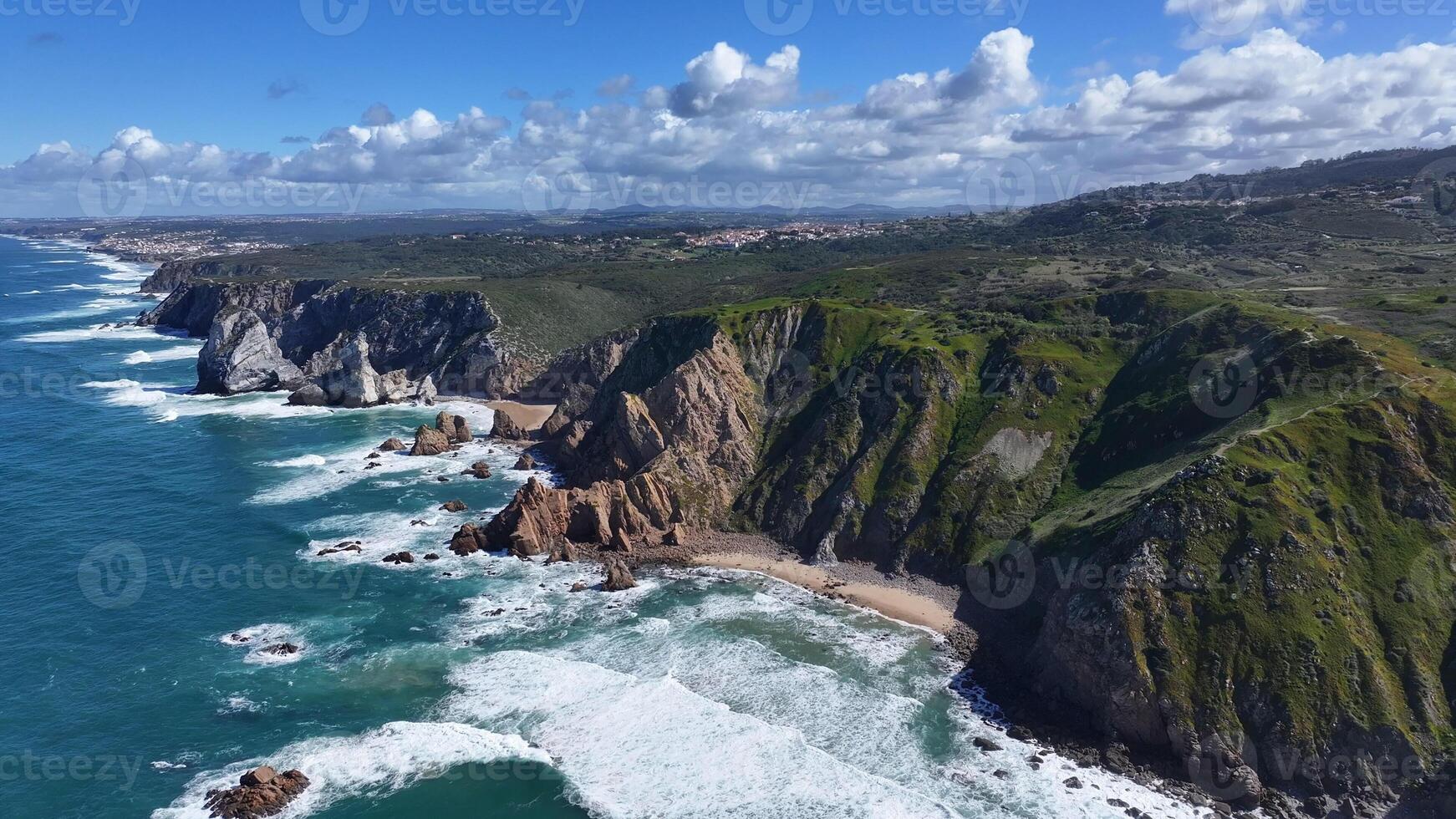 Above Cabo da Roca Skyline in Sintra District of Lisbon in Portugal. Stunning Scene. photo