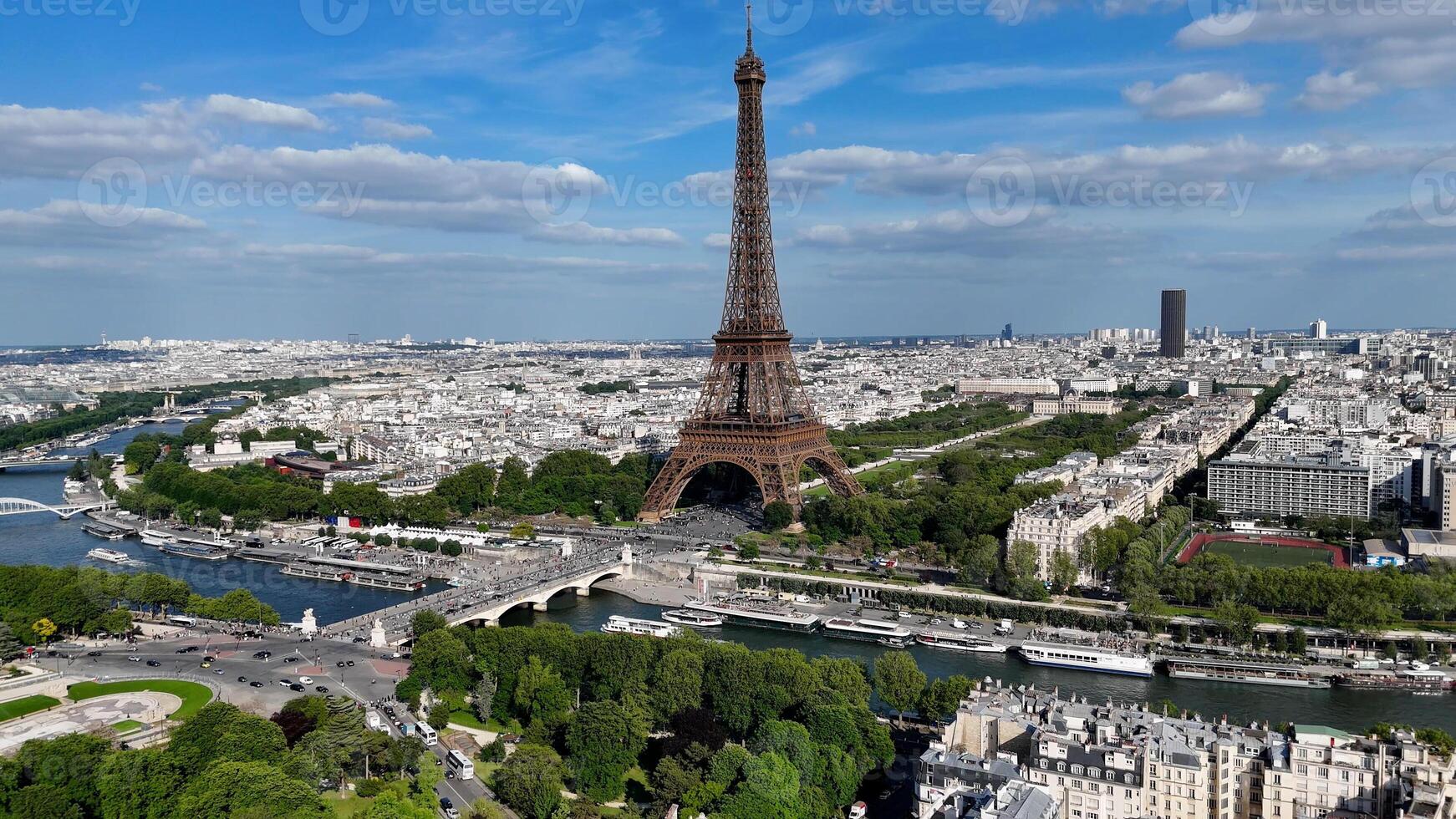 Awesome Eiffel Tower at Paris in Island of France France.. Beautiful Scene. photo
