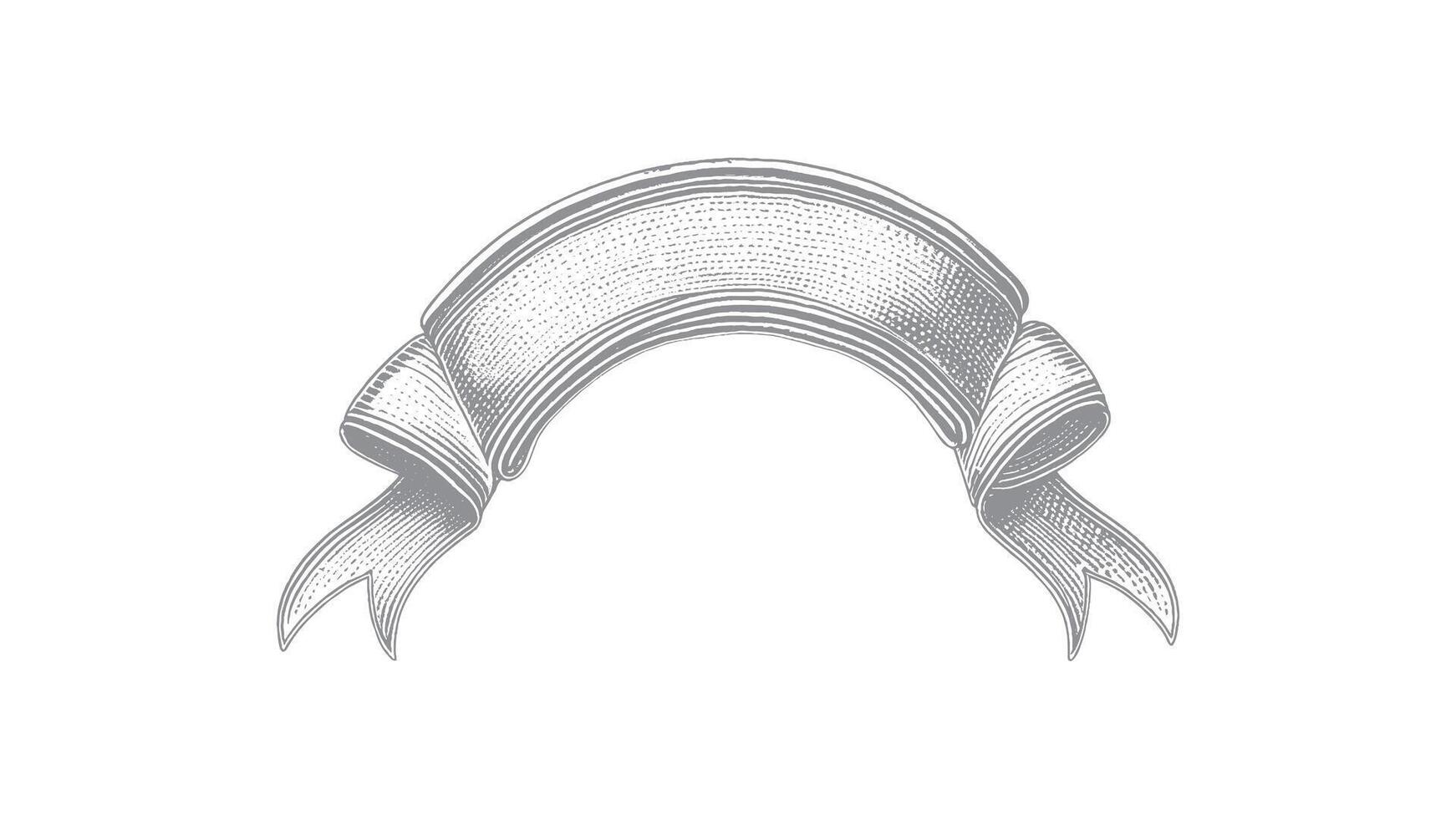 Elegant Monochrome Ribbon Banner for Awards and Certificates vector