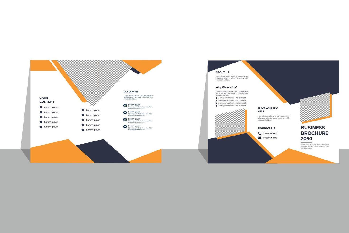 Tri-fold business brochure design vector