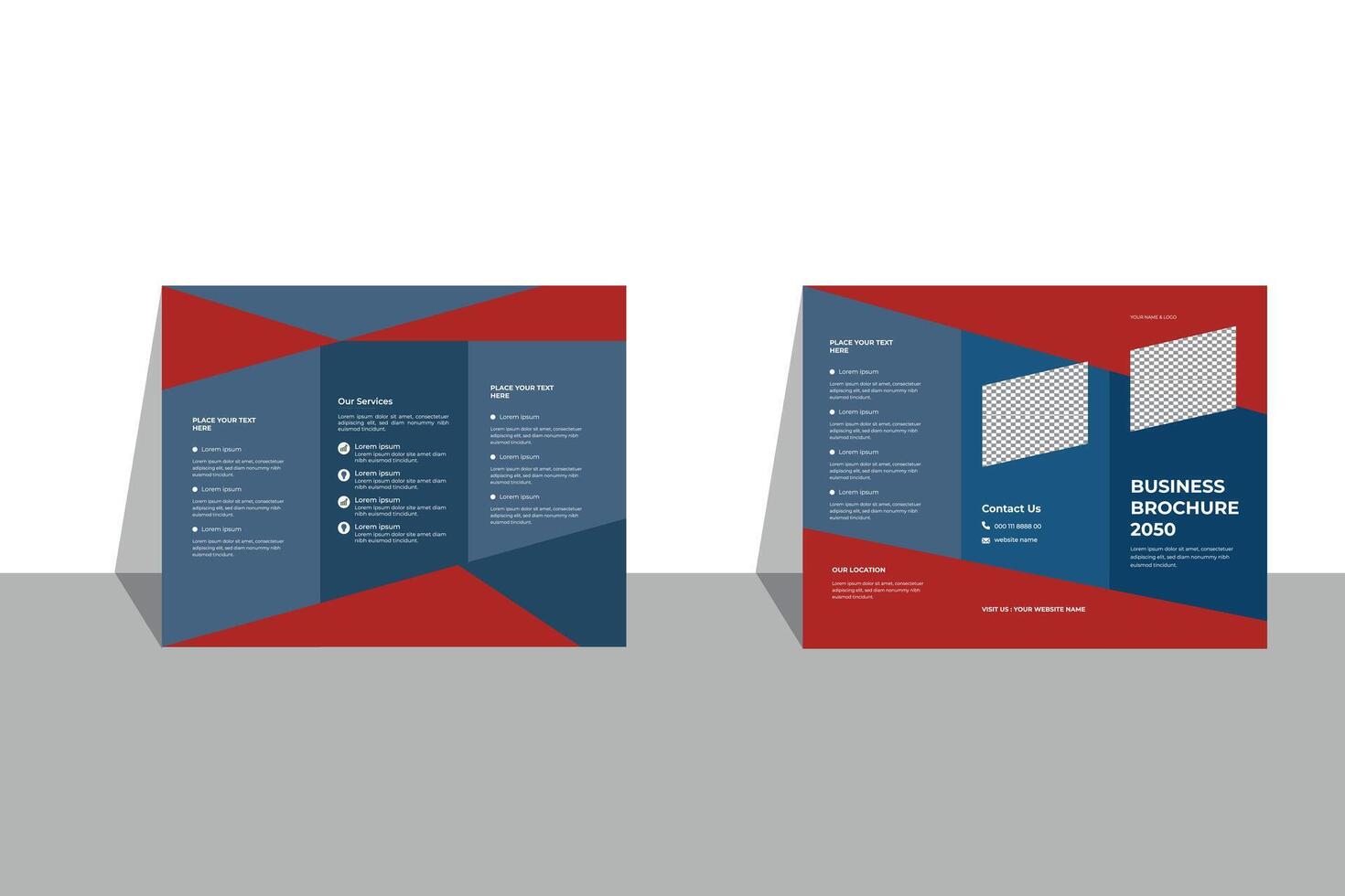 Tri-fold business brochure vector