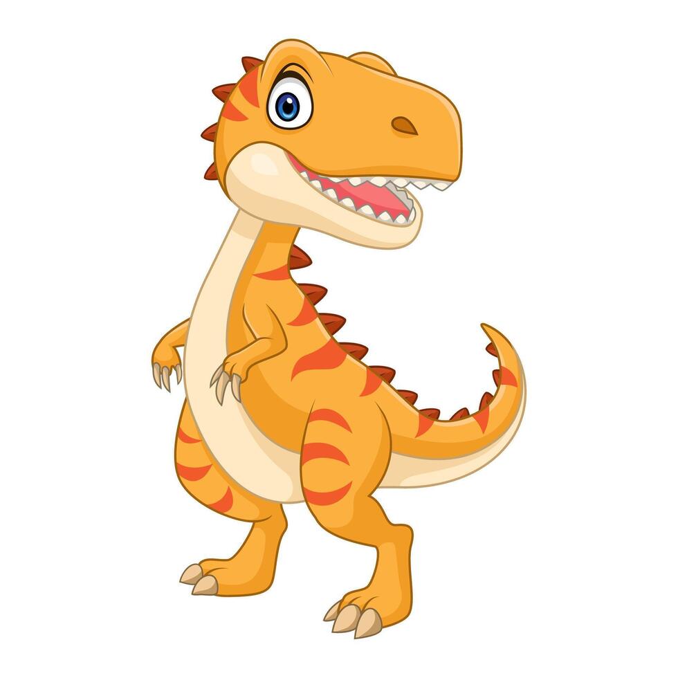 Cartoon t rex isolated on white background vector
