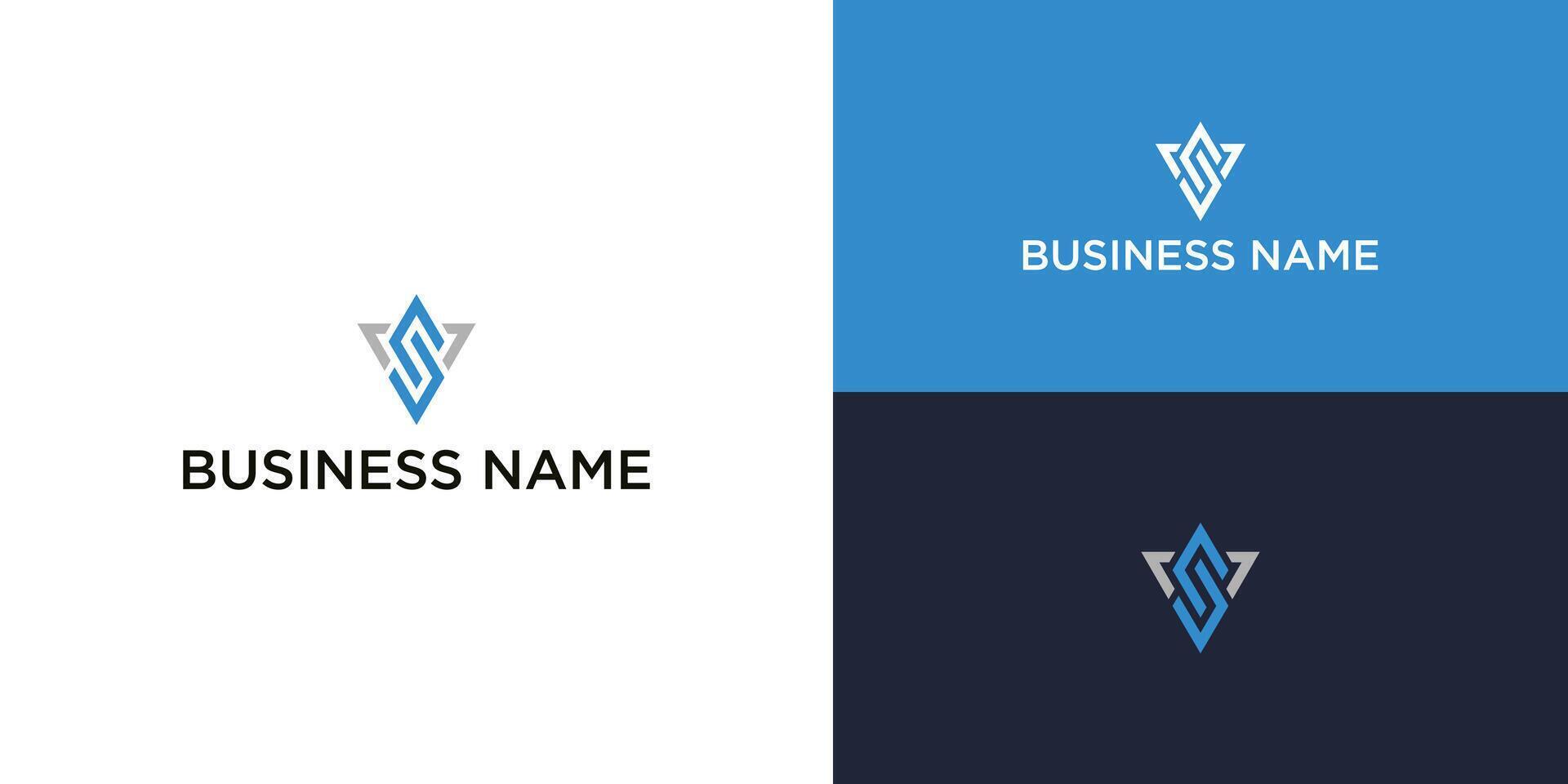 Modern Geometric VS Logo Bold Initial Monogram for Business Branding vector
