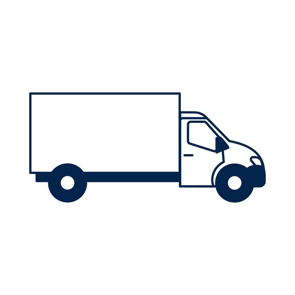 Medium cargo truck icon for shipping apps vector
