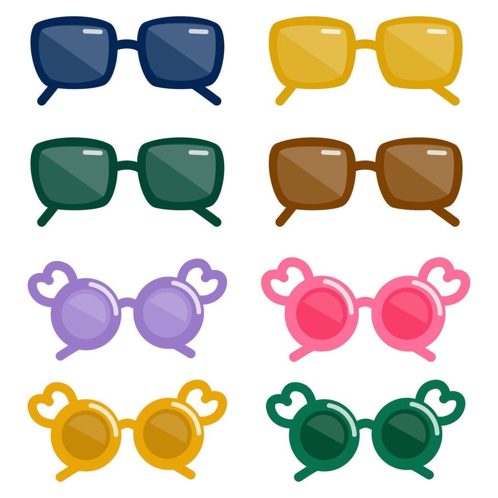 Sunglasses set eyewear store vector