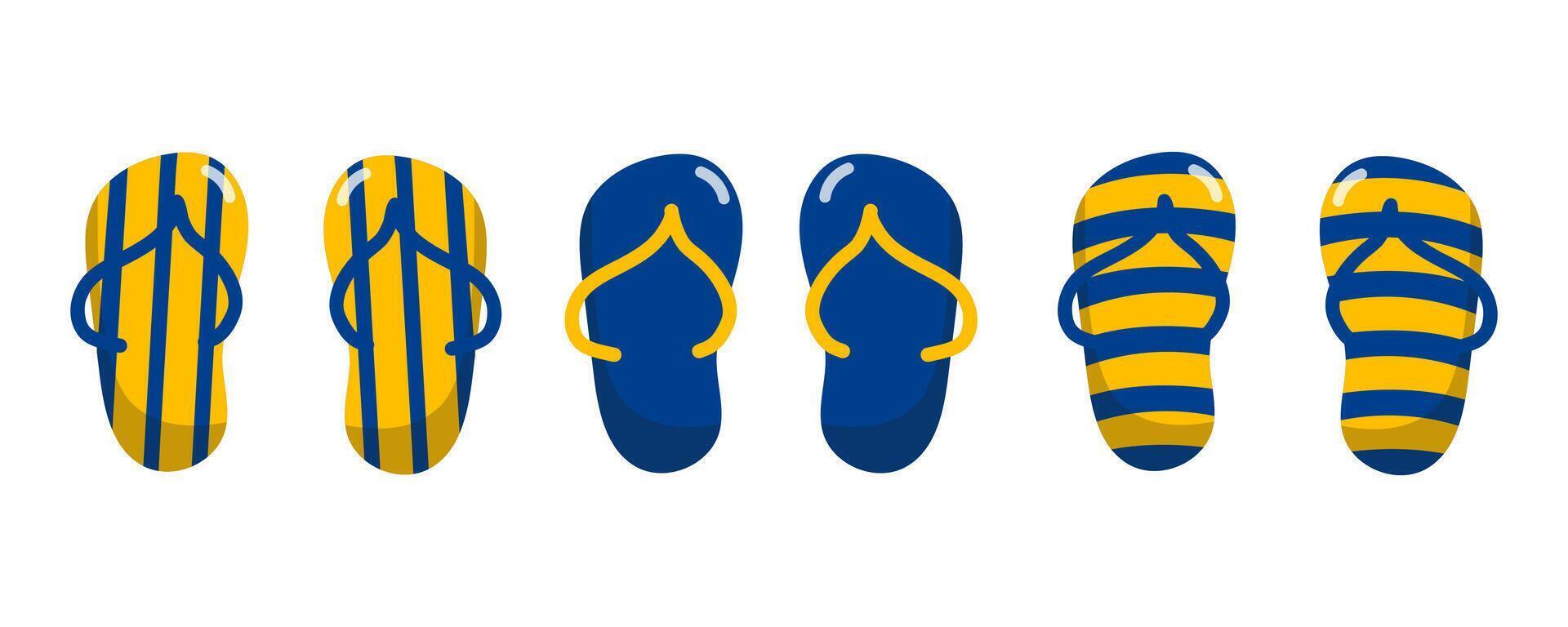 Colorful beach flip flops in summer design vector