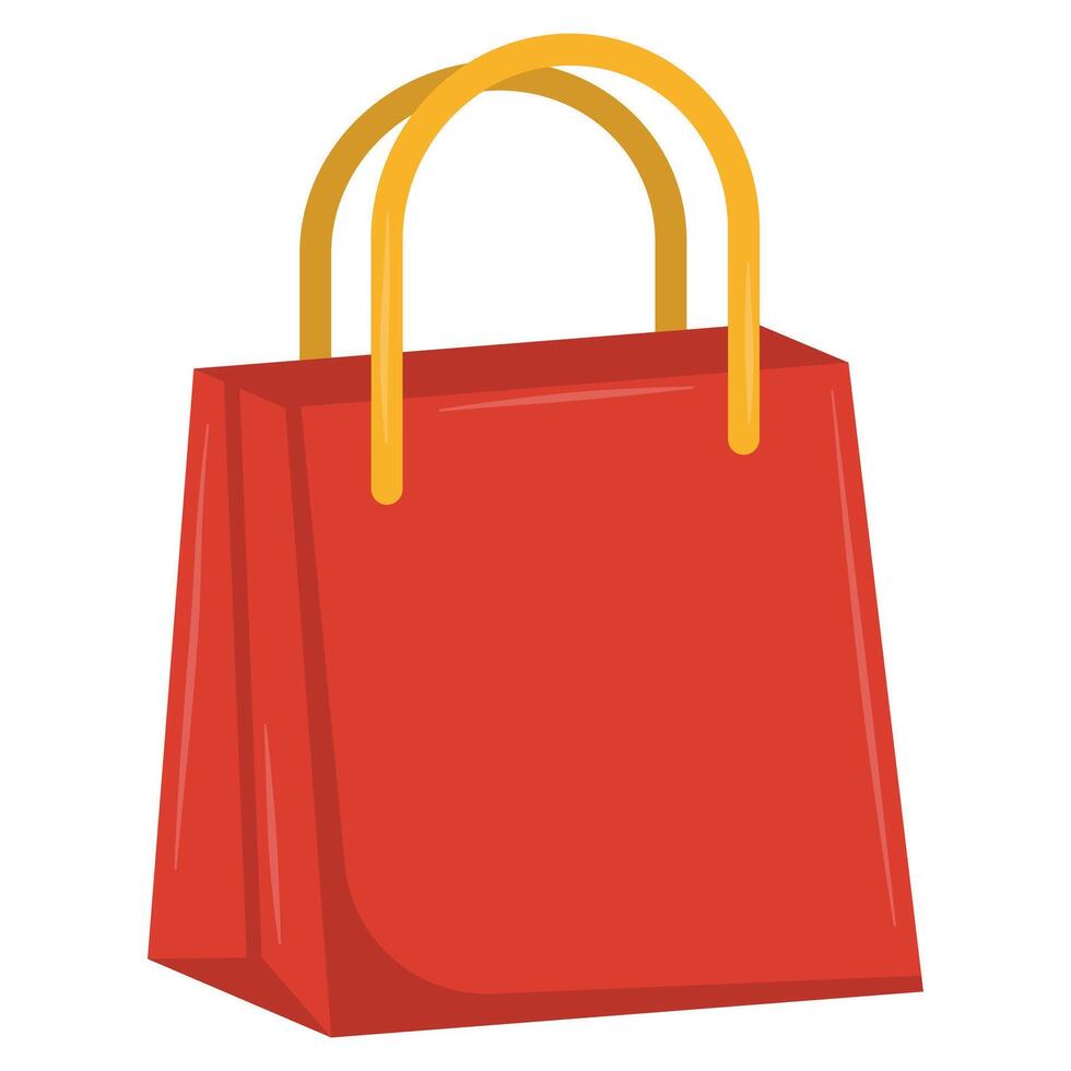 Red shopping bag with handle vector