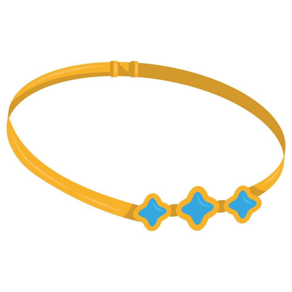 Gold bracelet with blue gems vector
