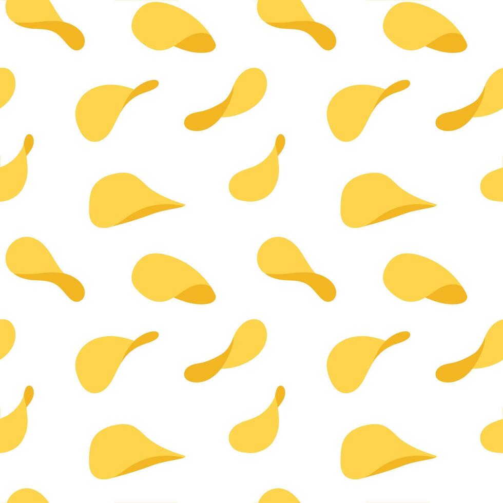 Seamless pattern of potato chips for packaging, fast food design and decorative use. illustration. vector