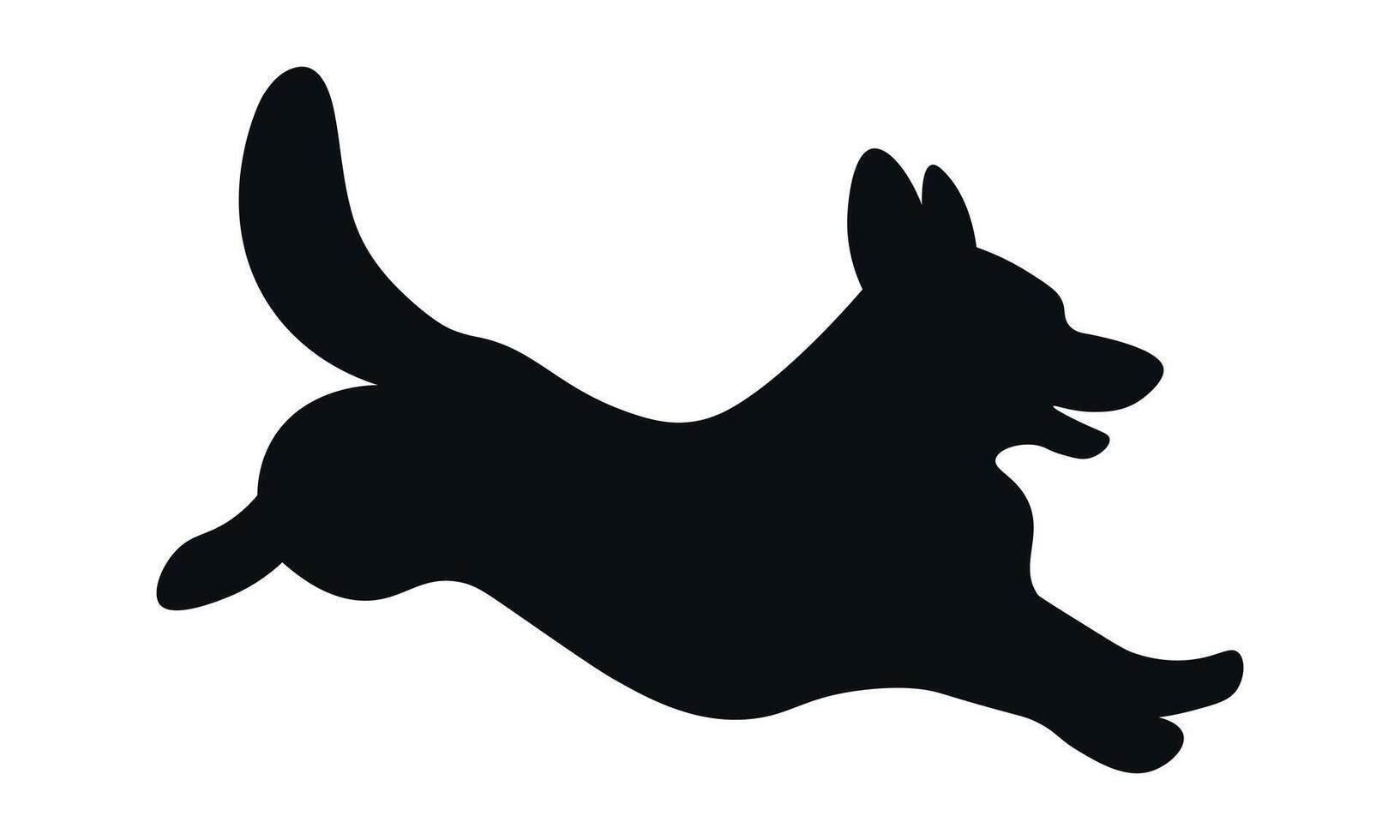 Dog silhouette. Corgi silhouette isolated on white background dog. vector