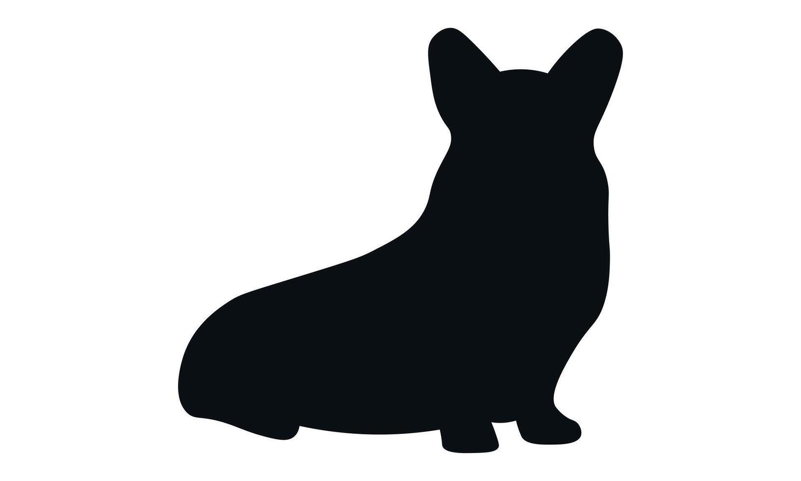 Corgi silhouette isolated on white background. Dog silhouette. vector