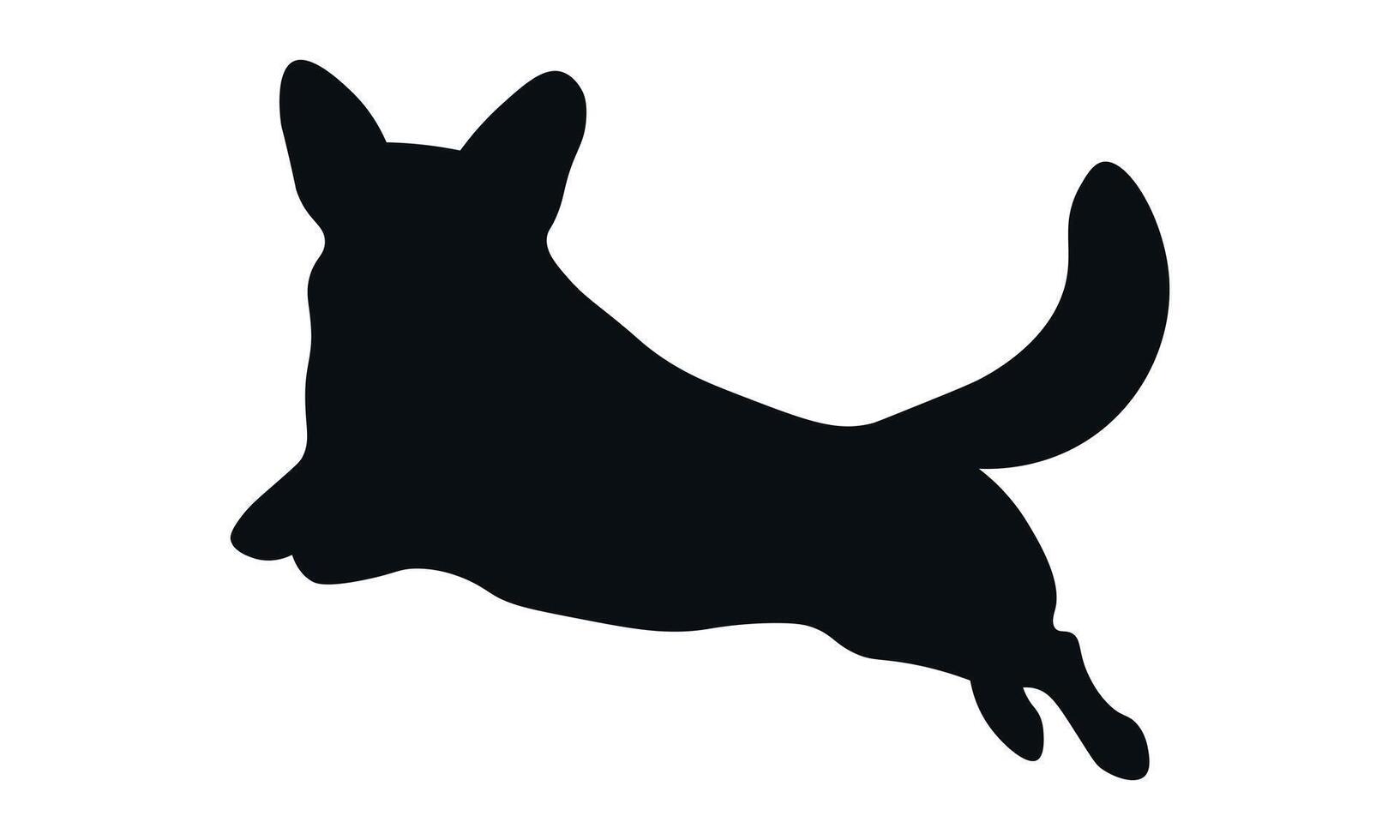 Dog silhouette. Corgi silhouette vector