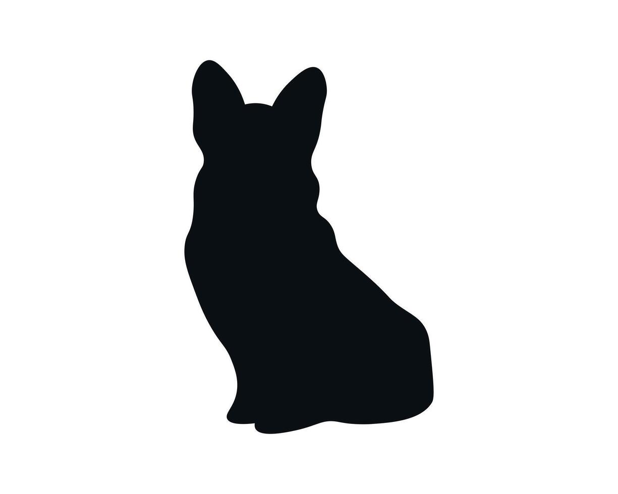 Dog silhouetteisolated on white background. Corgi silhouette vector