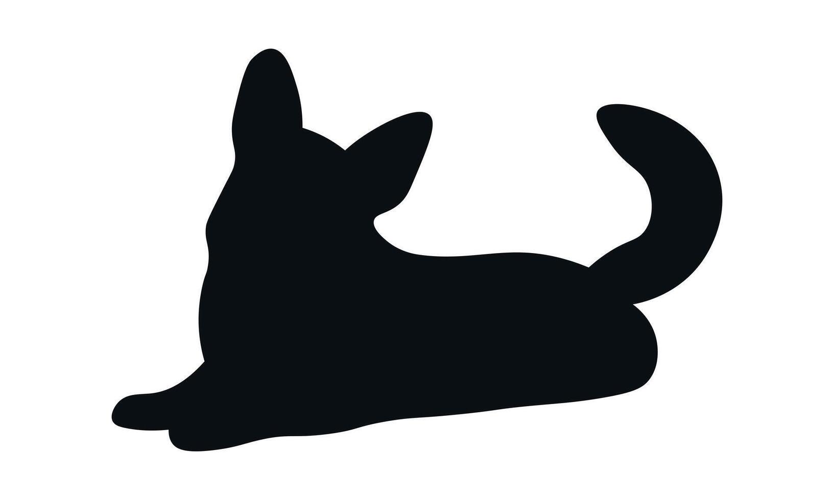 Dog silhouette. Corgi silhouette isolated on white background. seven vector