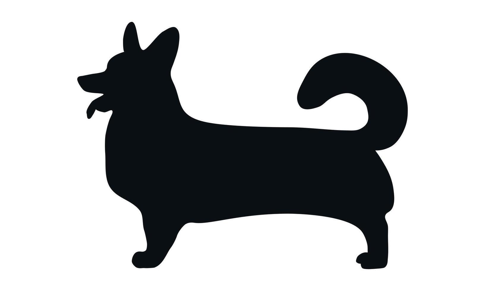 Dog silhouette. Corgi silhouette isolated vector