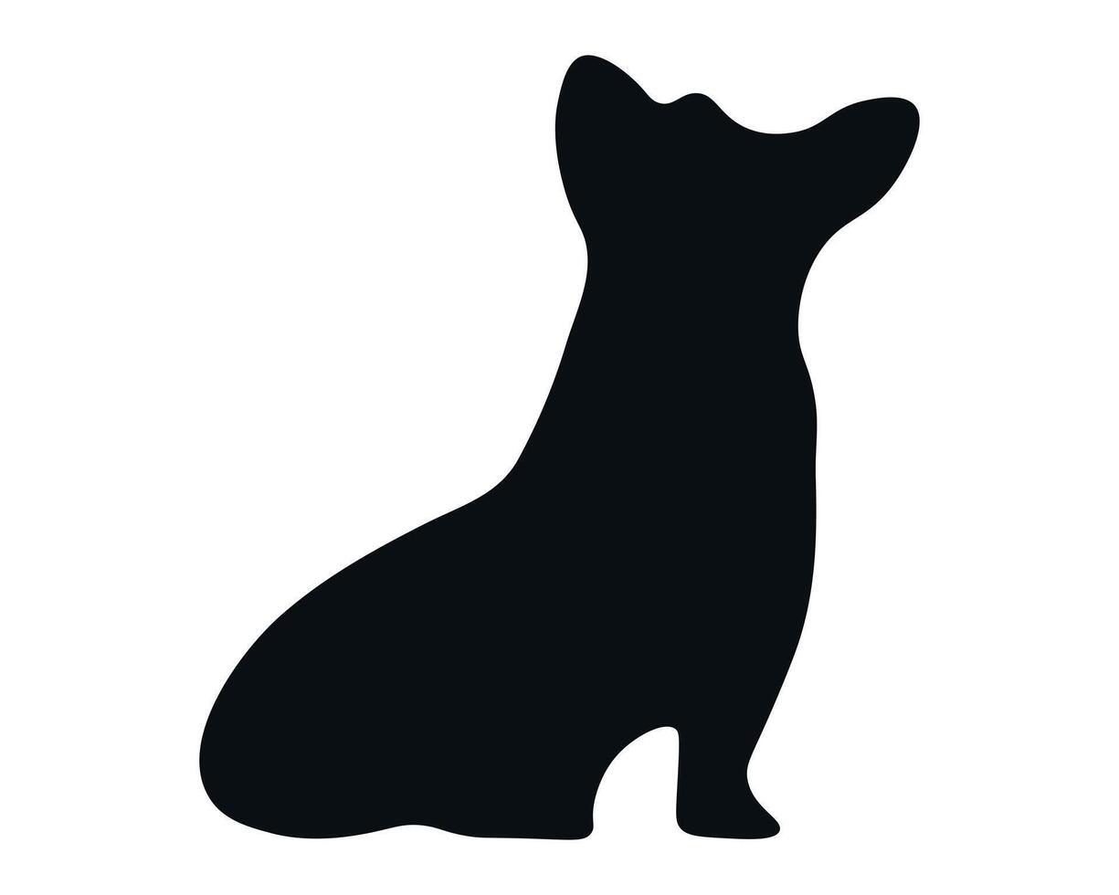 Dog silhouette. Corgi silhouette isolated on white background. nine vector