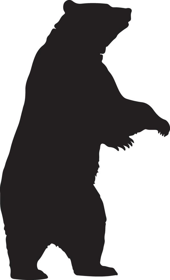 Standing Bear Silhouette Wildlife Design vector