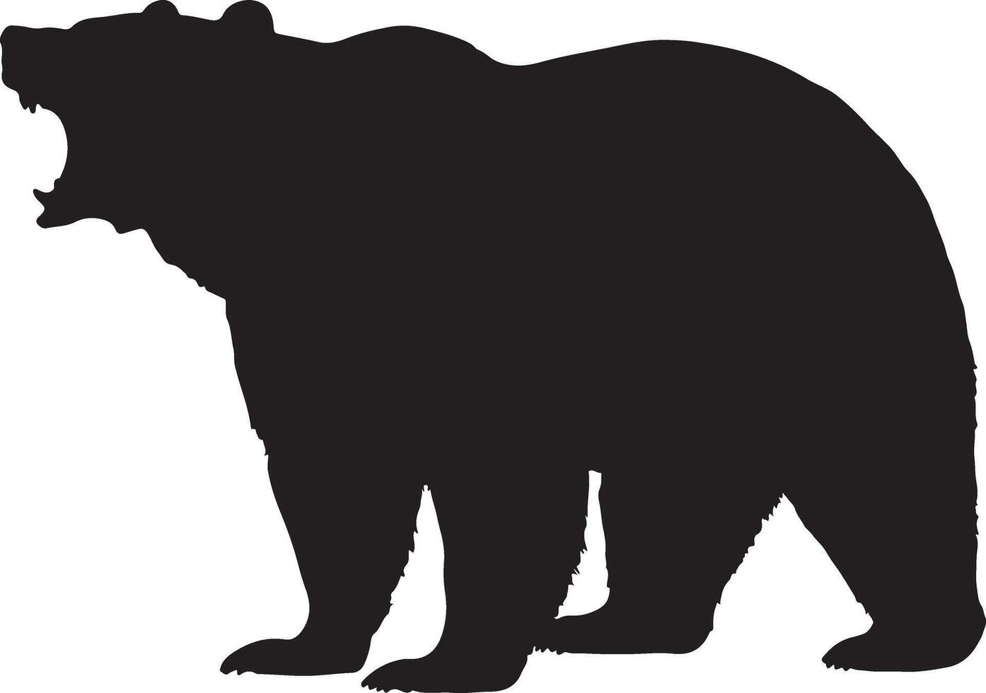 Roaring Bear Silhouette in Wild Nature vector
