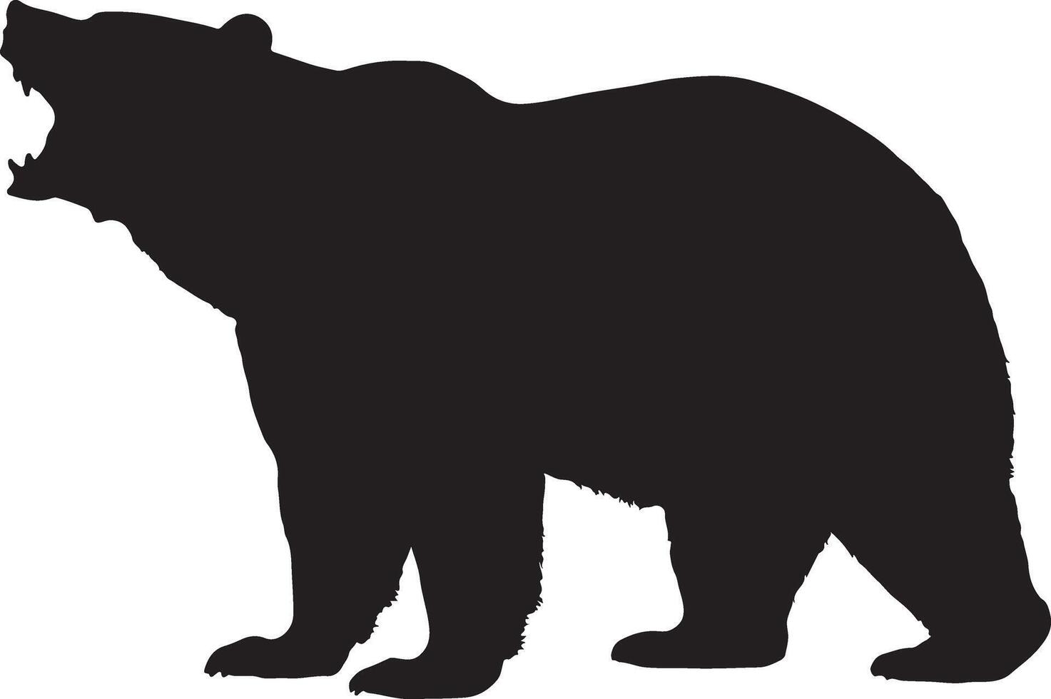 Angry Bear Silhouette Strong Wildlife Symbol vector