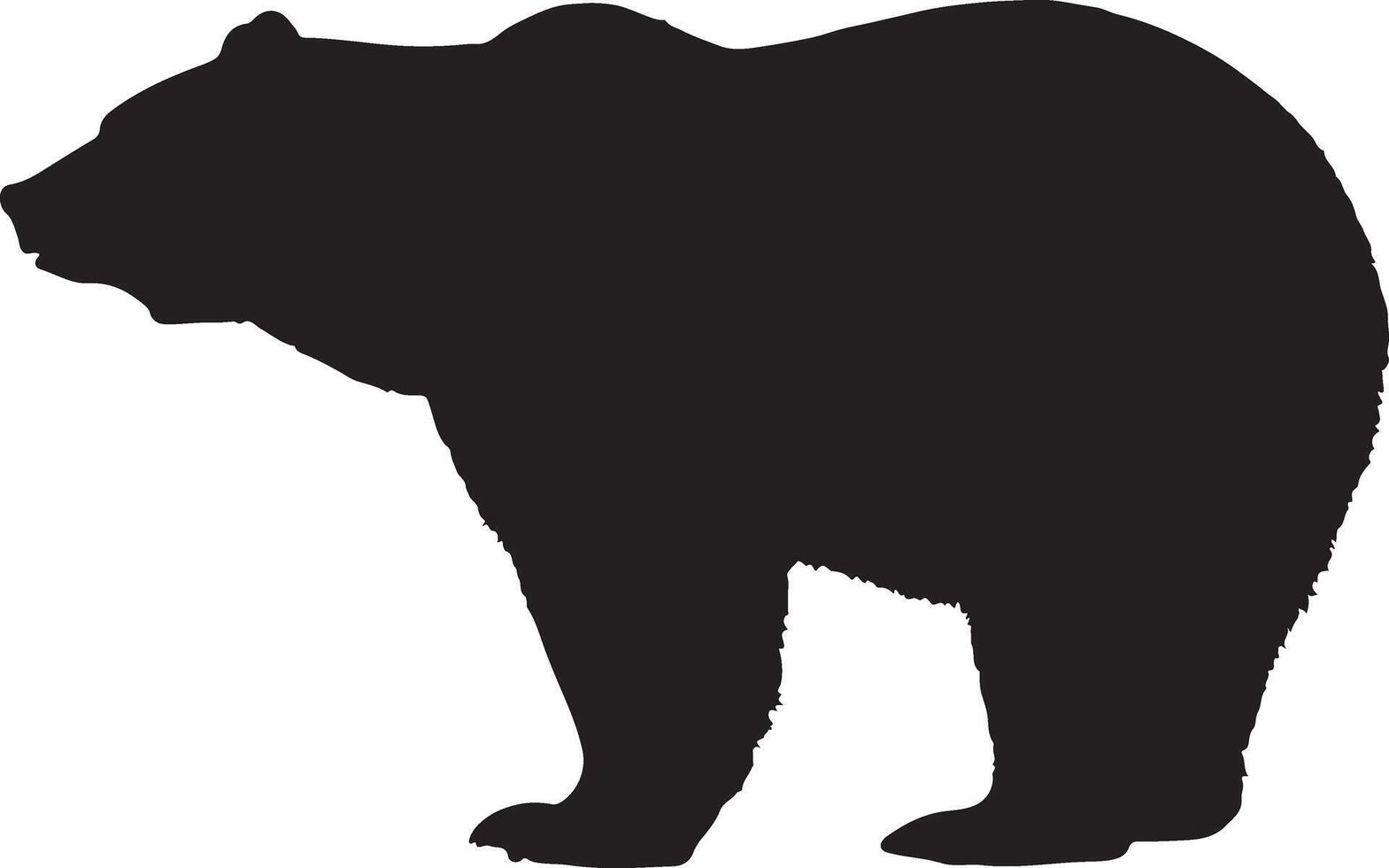 Standing Bear Silhouette Forest Animal black vector