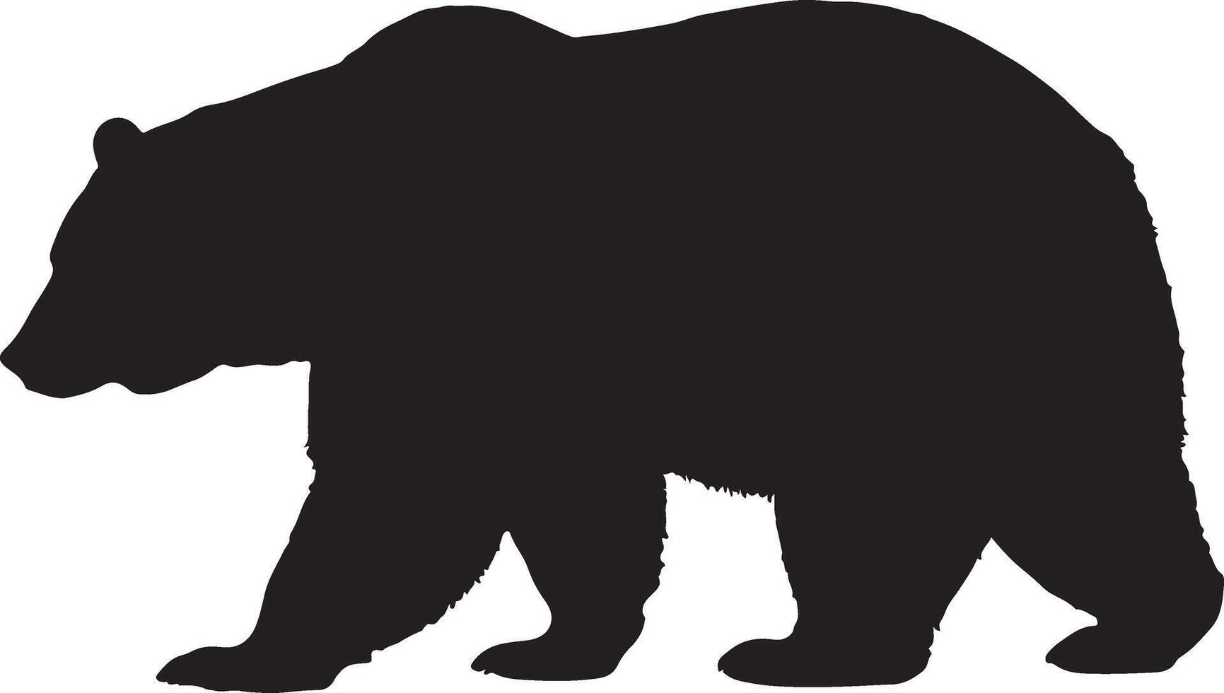 Grizzly Bear Silhouette Strong Animal Clipart vector