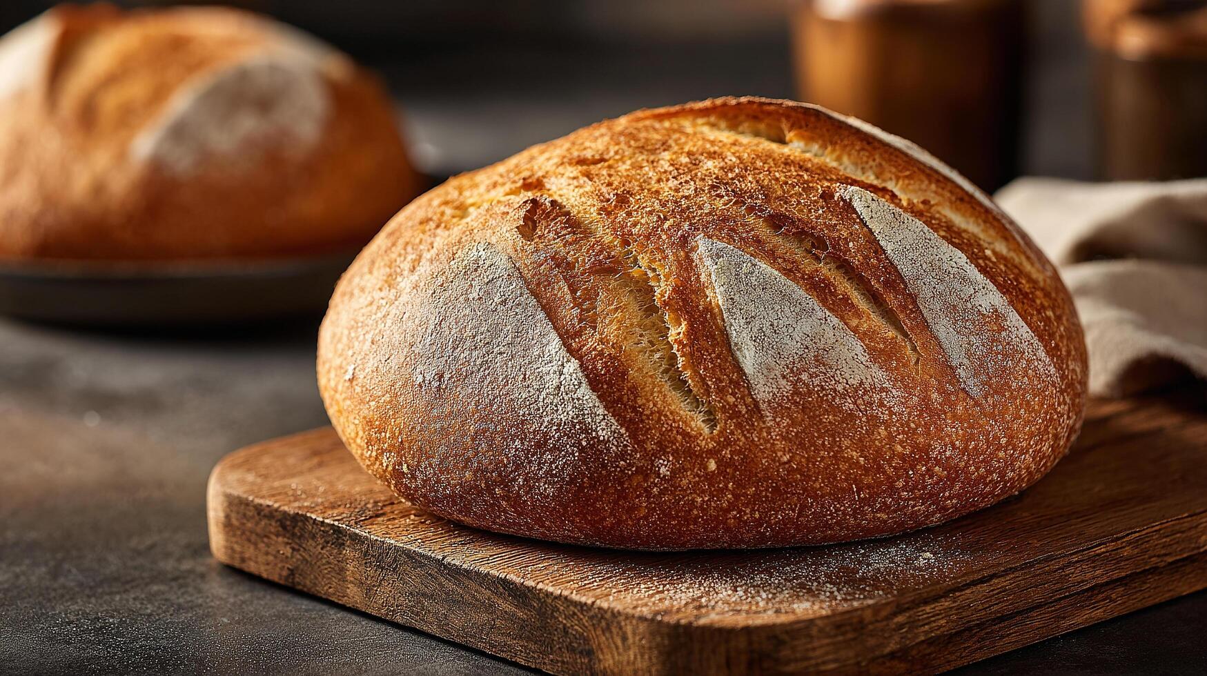 Sharp focused image of handcrafted artisan bread loaf photo