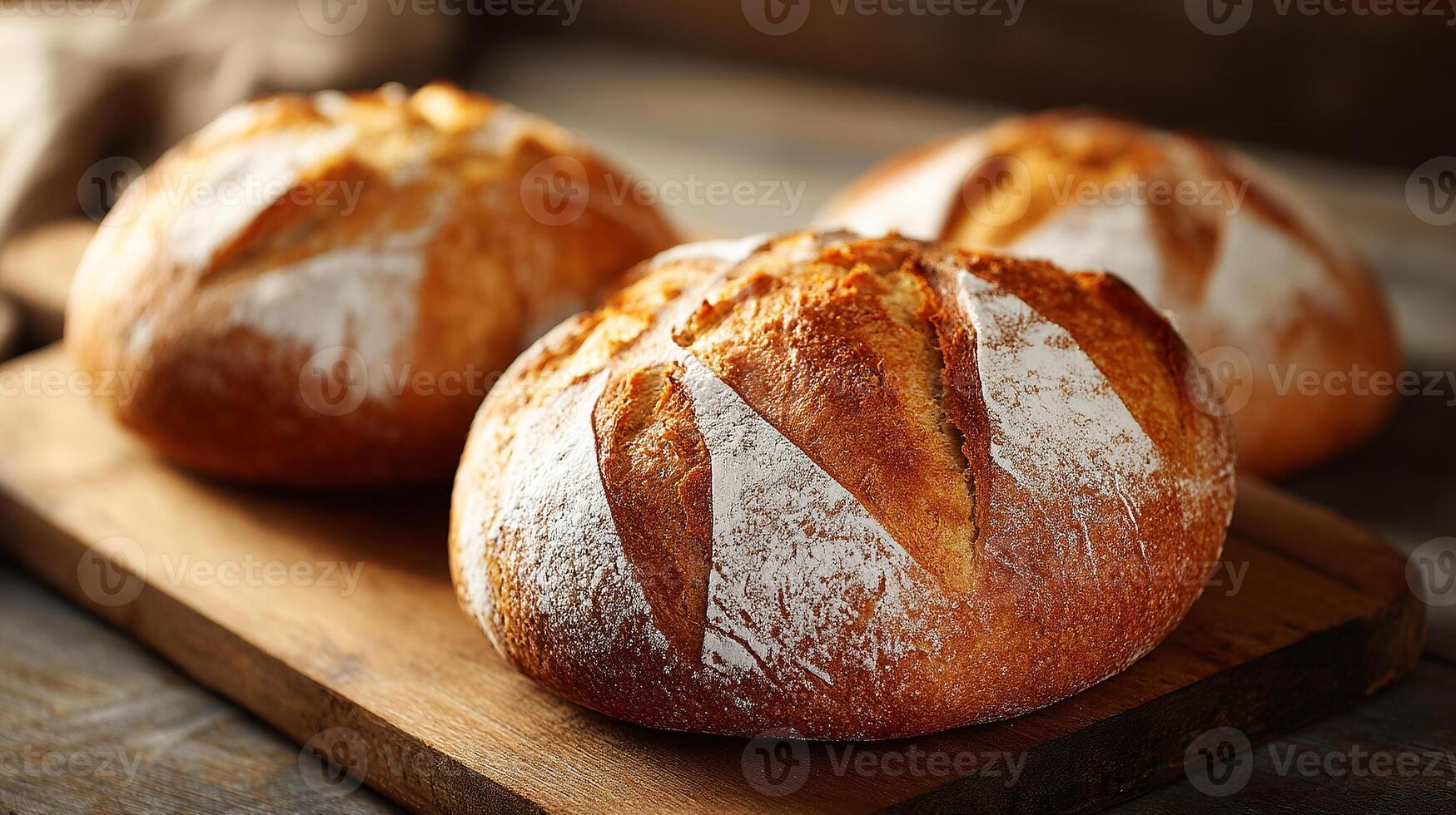 Artisan bread image rich in details and lighting photo
