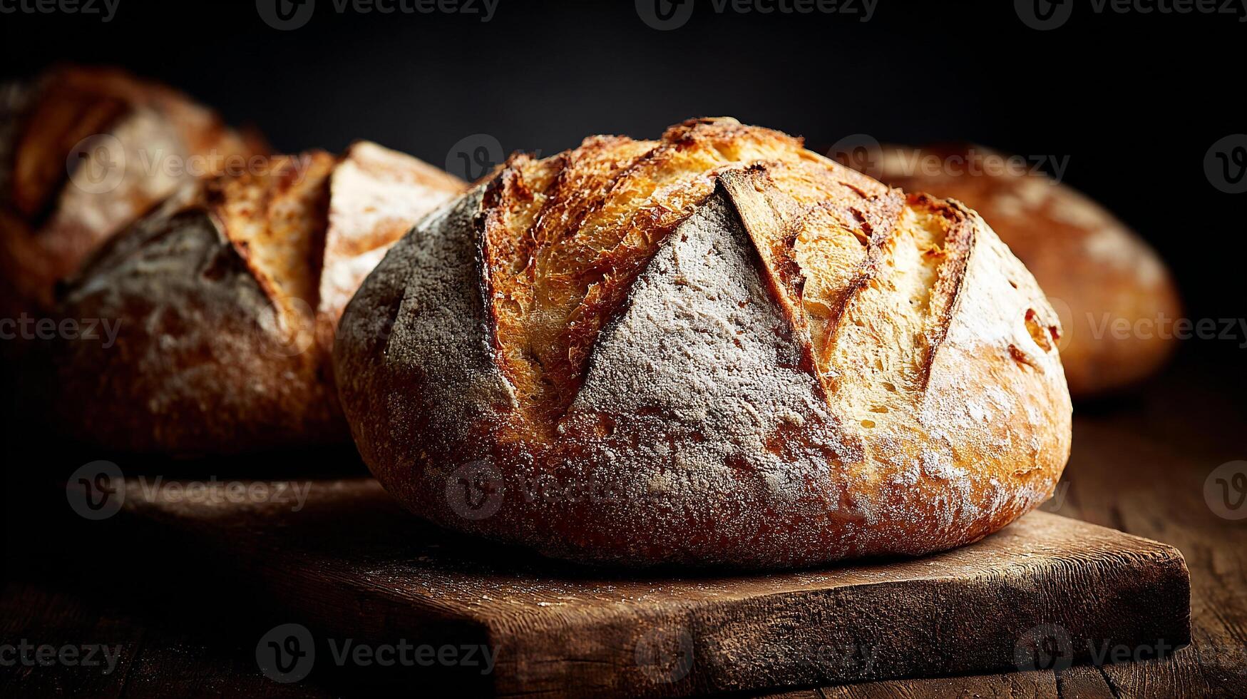 Rustic artisan loaf with crisp crust and soft interior photo