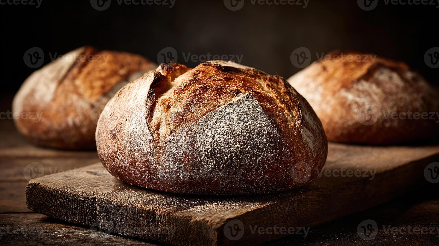 Crispy sourdough bread photo resting in natural daylight