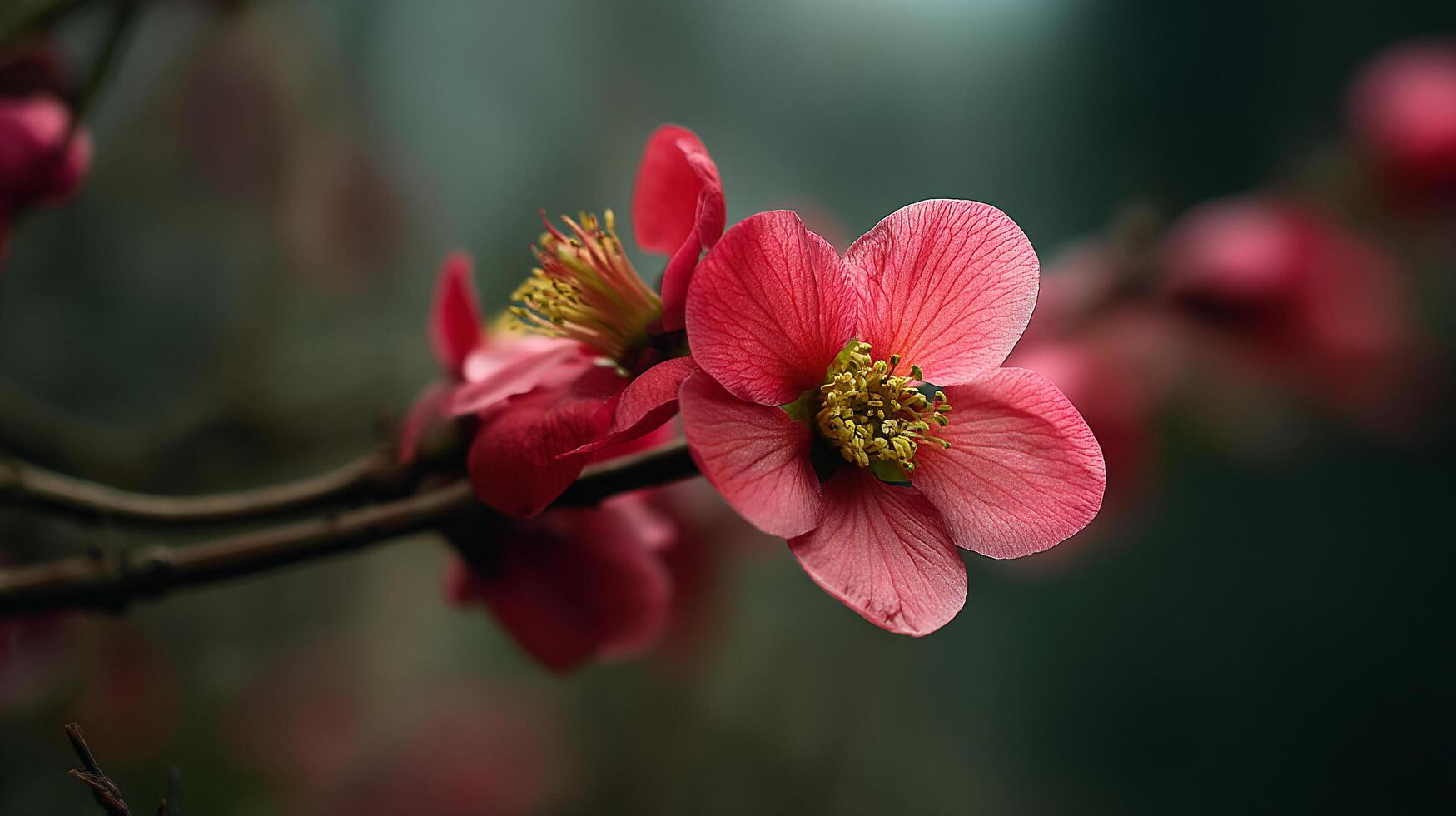 Tree branch with flower in crisp sharp realistic focus photo
