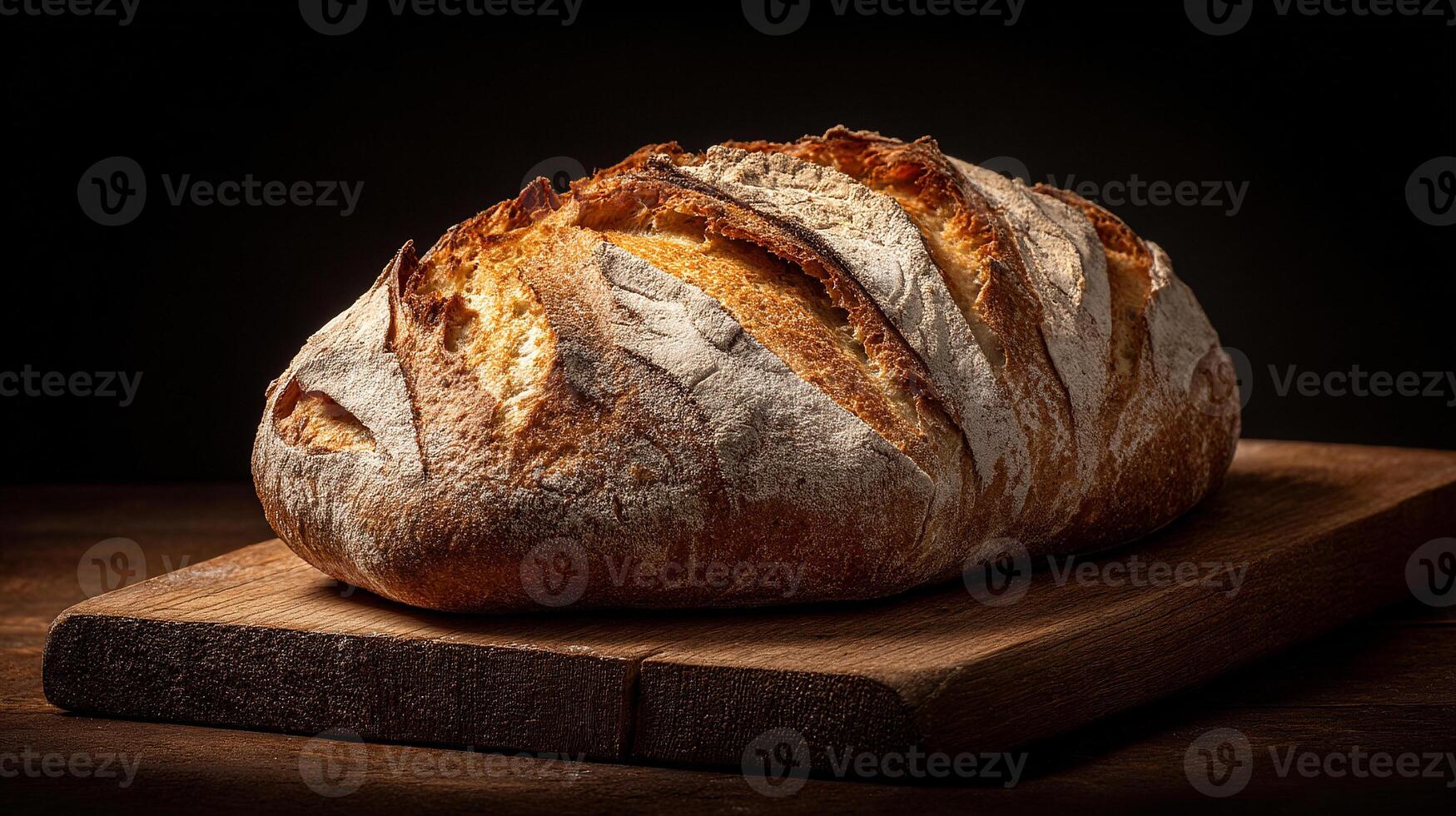 Photo of bread loaf with glowing natural light