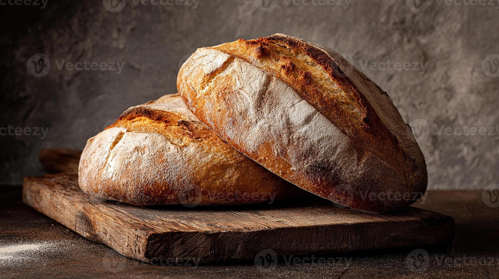 Natural artisan bread photo with focus on crust detail