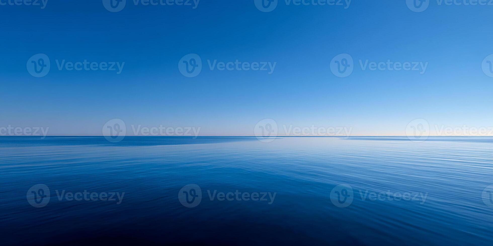 Tranquil expanse of a still ocean photo