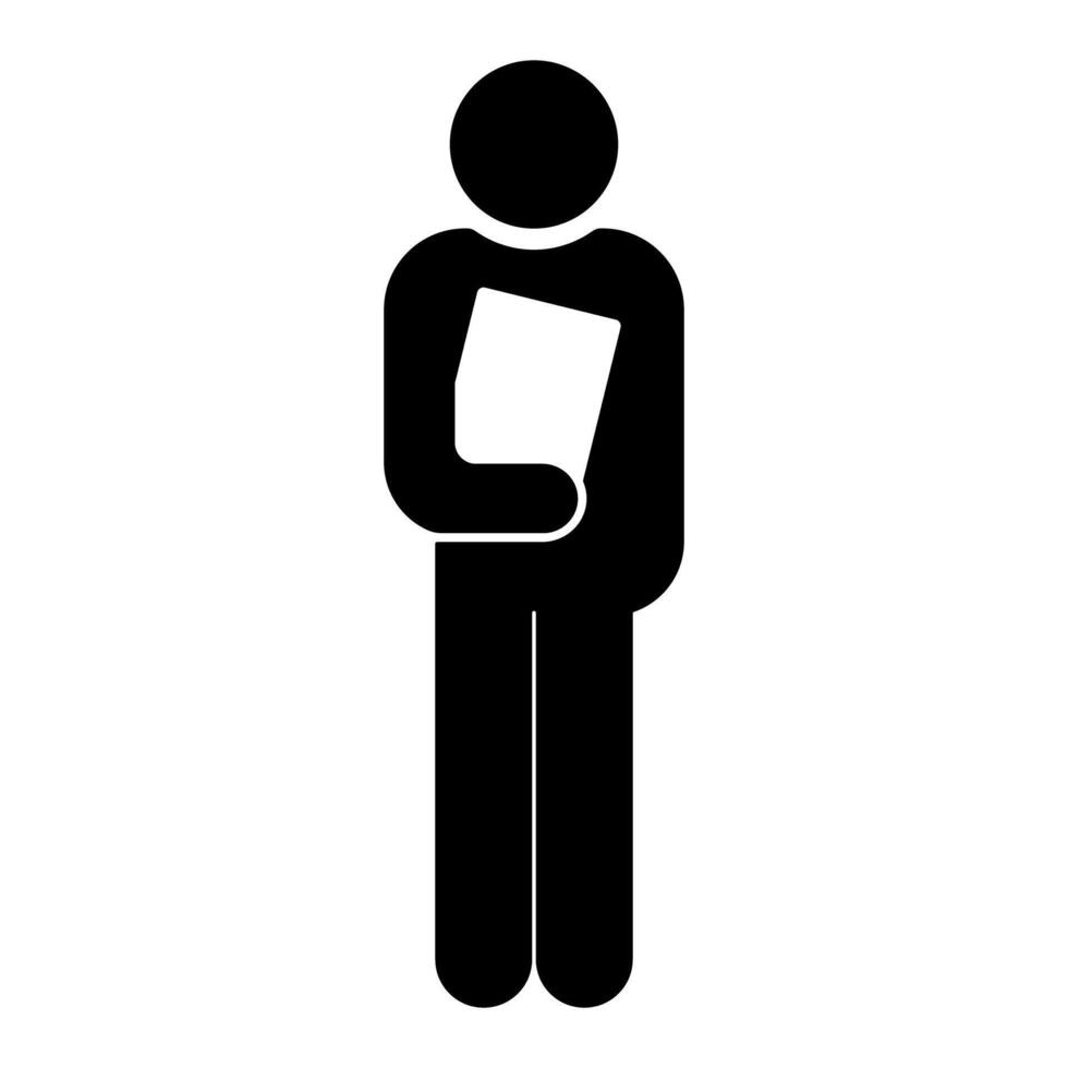 Student holding a book icon symbol vector