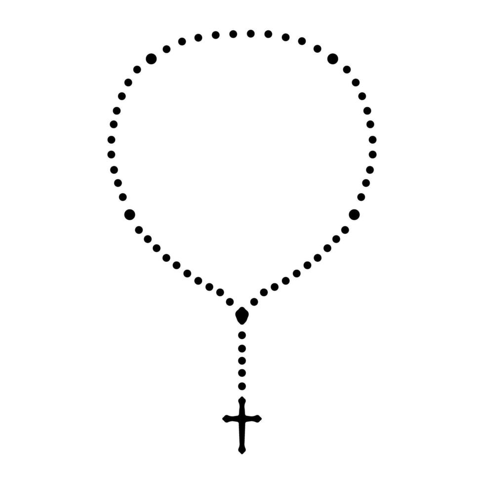 Rosary beads silhouette icon symbol vector