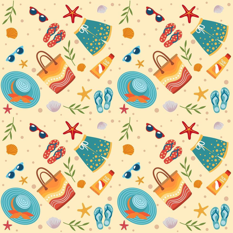 Summer Pattern Beach Essentials sand vector