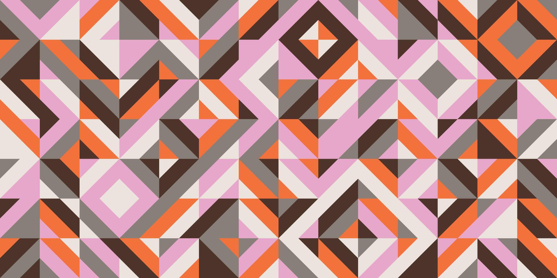 Geometric abstract pattern with angular shapes in pink, brown and orange vector